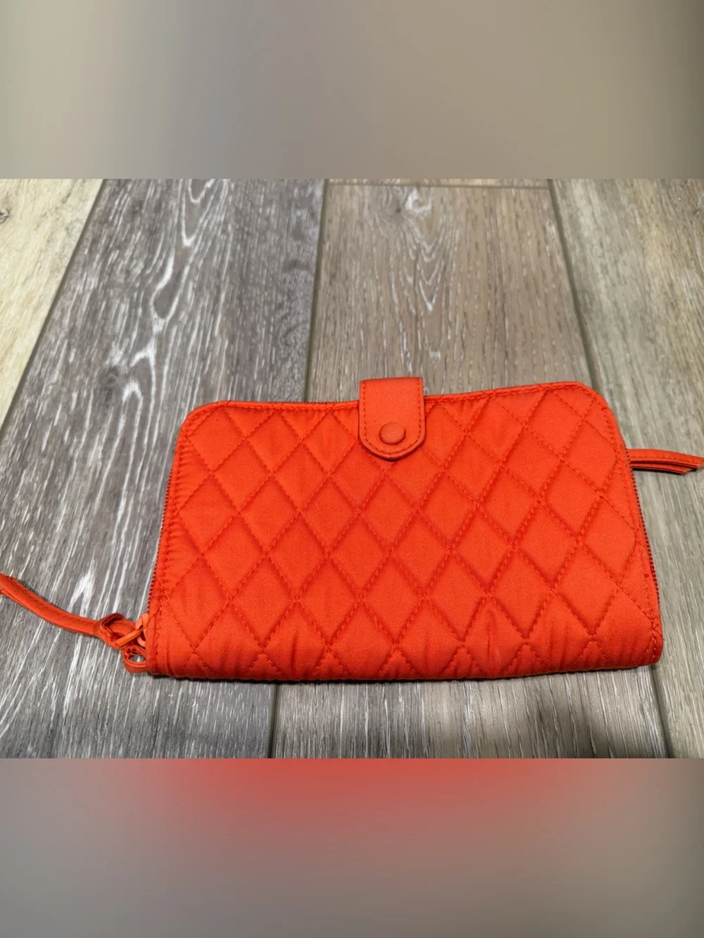 Vera Bradley Quilted Bright Orange Zip Wallet